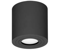 Adviti MEGY DLR GU10 Lampara Techo Salon Downlight Redondo Aluminio Max 50W IP54 (Negro)