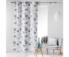 Cortina con Ojales Coton dIntérieur Tina, algodón, Azul, 140 x 240 cm