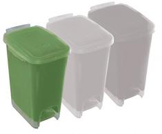 Mondex pls8089d-25 Roll Top papelera de reciclaje con pedal con tapa (plástico, 33 x 25 x 40 cm, 16 L, plástico, verde, 16 L
