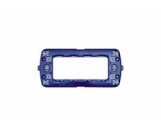 BES 23708 Soporte Placa interruptores de Pared, Azul, 4 plazas, Compatible Living