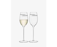 LSA - Copa de vino blanco trasera, 340ml, transparente /cortada x 2