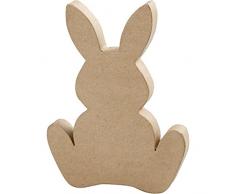 Creativ – Papel maché conejo de Pascua, marrón, 25 x 2,5 cm