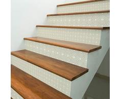 Pegatinas para escaleras, baldosas adhesivas, baldosas de cemento, pegatinas para contramarca, baldosas de cemento, escaleras, baldosas de cemento adhesivas, azulejos â 15 x 105 cm â 6 tiras