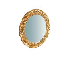 Biscottini Espejo de Pared baÃ±o y Dormitorio 42x42x4 cm | Espejo de Entrada de Pared con Ganchos | Espejo Dorado