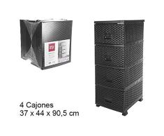CAJONERA PLASTICO RATTAN 4 CAJONES marca Casa y Menaje