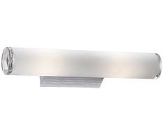 IDEAL LUX Camerino AP2 Apto para Uso en Interior E14 40W Aluminio, Blanco iluminación de Pared - Lámpara (Cepillado, 2 Bombilla(s), 40 W, E14, IP20, Aluminio, Blanco)