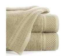 Eurofirany Carlo Juego baÃ±o, Toalla de Sauna con patrÃ³n â Absorbente, 100% algodÃ³n, 580 g/m2, 3 y 6 Unidades, Beige, 70 x 140 cm