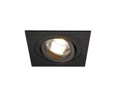 Slv Negro New TRIA 1 / Foco, luz de inundación, proyector Techo, luminaria empotrable led, iluminación de Interior / GU10 50 W