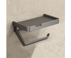 Portarrollos de Papel higiÃ©nico con Estante de Aluminio, Soporte para Rollos de Papel higiÃ©nico Resistente al Agua, Resistente a la oxidaciÃ³n, para Cocina, Inodoro, Autoadhesivo o perforaciÃ³n, Gris