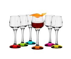 Glasmark Krosno - Juego de 6 vasos de chupito de 75 ml, para chupitos de chupito Vodka, vaso de chupito, vasos de licor, juego de regalo, vodka transparente, fondo colorido 6 x 75 ml