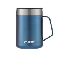 Contigo Streeterville Desk Mug, vaso de café aislado con asa de acero inoxidable, para llevar con tapa, mantiene el calor hasta 5 horas, óptimo para oficina u hogar, 410 ml