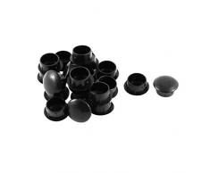 Sourcingmap - Juego de 20 tapacubos para Armario de casa (14 mm de diámetro), Color Negro