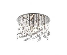 Ideal Lux MOONLIGHT PL12 G9 40W Cromo iluminación de techo - Lámpara (Salón, Cromo, IP20, Cepillado, Alrededor, Metal)