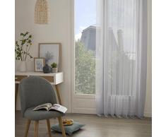 Homemaison Visillo Fin Uni con Ojales, poliÃ©ster, Gris, 240Â x 135Â cm