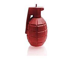 Candellana Hecho a Mano Grenade Vela de Regalo - Divertida - Vela Decorativa - Decoración del Hogar - Regalos para Amigos - Mecha de Algodón - Tiempo de Quemado 25h - Vela Red