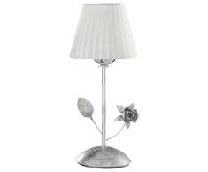 onli Rose lámpara de mesa E14, Blanco/Plata, 15 cm x H 35 cm
