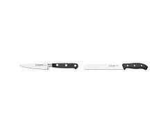 3 Claveles Cuchillo, Negro, 10 Cm + - Cuchillo Cocina para Pan, LÃ­nea Domvs, Acero Inoxidable, Mango Polipropileno Negro - (20Cm)