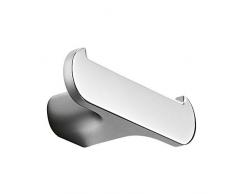 INDA A2020BCR Mito - Perchero doble de pared, latón, cromado, 4 x 9 x 3 cm