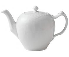 Royal Copenhagen White Fluted Half Lace - Tetera (porcelana, 1 L), color blanco