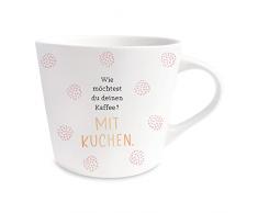 Grafik-Werkstatt Taza de cafÃ© con 100% oro autÃ©ntico, taza de porcelana, 420 ml, cafÃ© con pasteles
