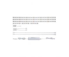 Paulmann 79838 MaxLED Comfort Kitchen-Tira LED con Sensor tÃ¡ctil (500 Bombillas) 3 Tiras de luz Regulables de 3,1/3 x 0,6 W, Color Plateado, de plÃ¡stico, Blanco cÃ¡lido, 2700 K, plata