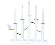 Star 644 â 01 ULLRIK candelabro 5 luces madera blanco/oro 39 x 45 cm