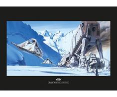 Komar Wandbild Von Star Wars Classic RMQ Hoth Battle Snowspeeder | Kinderzimmer, Jugendzimmer, Dekoration, Kunstdruck | ohne Rahmen | WB145-70x50 fotomural, carbÃ³n
