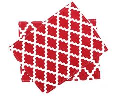 Penguin Home â Manteles Individuales de 100% algodÃ³n, Suaves, duraderos y superabsorbentes, diseÃ±o Elegante para Mejorar el Ajuste de tu Mesa â Lavable a mÃ¡quina, algodÃ³n, PatrÃ³n Rojo, 6 Unidades