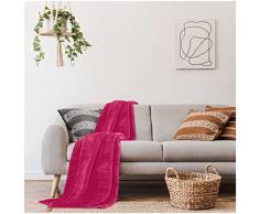 GC GAVENO CAVAILIA Manta de Forro Polar Lavable, Manta de Felpa para sofÃ¡, Manta mullida para Camas, Fucsia, 200 x 240 cm
