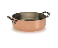 Pentole Agnelli ALCU104PI20 - Cacerola alta de cobre para inducción con dos asas