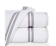 Eurofirany Filon Toalla de Mano de algodÃ³n a Rayas Simple Cenefa Suave patrÃ³n Grueso, Juego de 3 Unidades Oeko-Tex, Blanco, 70 x 140 cm