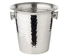 EDZARD champanera Joey, con asas, acero inoxidable, martillado, muy pulido, altura 23 cm, diámetro 21 cm (enfriador de botellas, enfriador de vino)