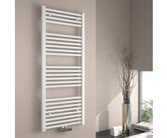 EMKE TR1250W-NEW Radiador de baño, Acero Inoxidable, Agua Caliente, 1200 x 500 mm Weiß