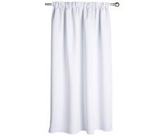 Deconovo Cortina Opaca Fruncida, Cortina térmica, Opaca, para Dormitorio, poliéster, Gris y Blanco, 175 x 140
