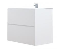 Pino Baños Jara 800 HG - Mueble para Lavabo suspendido, con 1 cajón y 1 contenedor, Color Blanco