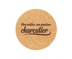 Juego de 6 Posavasos de Corcho Grabados oficios pasiÃ³n charcutier