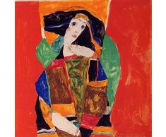 Legendarte Egon Schiele Retrato de una Mujer Impresión Digital sobre Lienzo, cm. 60x60