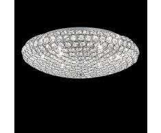 Ideal Lux KING PL9 Interior G9 40W Cromo iluminación de techo - Lámpara (Salón, Cromo, IP20, Cepillado, Alrededor, Metal)