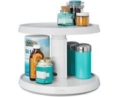 YouCopia Loco Susan Lazy Susan, organizador de mesa giratoria ajustable de 2 niveles para armario de cocina y despensa