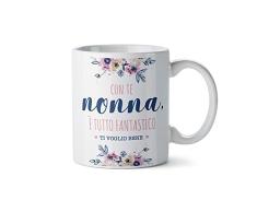 Mopec G500.2.5 Taza Cerámica con Te Nonna è Tutto Fantástico Ti Voglio Bene, Blanco
