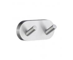 SMEDBO Home Cromado Mate Gancho Doble para Toalla, Color Plateado