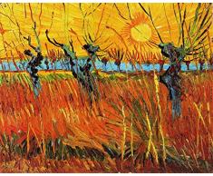 Legendarte Vincent Van Gogh Sauces al Atardecer Impresión Digital sobre Lienzo, cm. 80x100