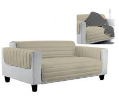 Elegant Funda para sofà, tórtola/Gris Oscuro 4Plazas, Microfiber, 4 PLAZAS