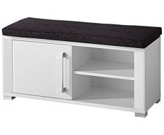 Paul OGWW153060 ropa para banco, aproximadamente 90 x 40 x 36 cm, blanco con cojín gris