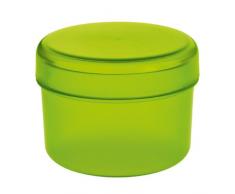 Koziol RIO - Caja redonda translúcida con tapa, 10 cm de diámetro, color verde