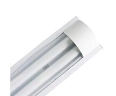 7H SEVENON 184013 Luminaria Fluorescente 2x18W Tubos T8 G13 2600Lm 4000K Blanco