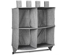 AmazonBasics - EstanterÃa para colgar en armario tipo cubo, 4 compartimentos, con barra para colgar