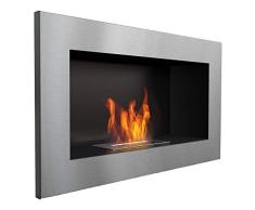Chimenea de Pared Decorativa de biochimenea KRATKI Golf Negro Cerrado 374 mm x 648 mm TÃV - Probado en Renania