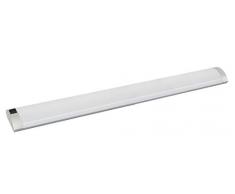 Regleta de diseño LED integrada, 60 cm, 8 W, 450 lm, plateado con interruptor