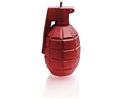 Candellana Hecho a Mano Grenade Vela de Regalo - Divertida - Vela Decorativa - DecoraciÃ³n del Hogar - Regalos para Amigos - Mecha de AlgodÃ³n - Tiempo de Quemado 12h - Vela Red